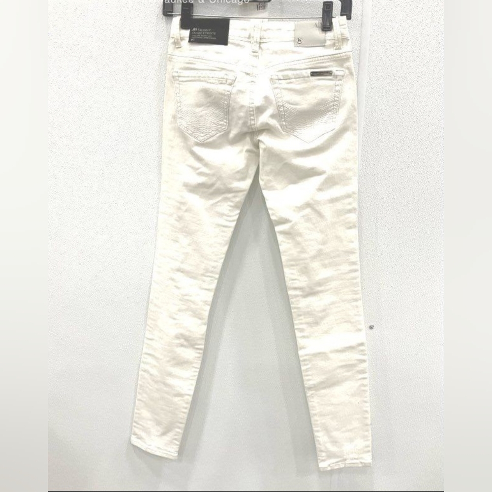 NEW Armani Exchange Designer P0 White Distressed Low Rise Skinny Jeans Sz P0 - Picture 4 of 5